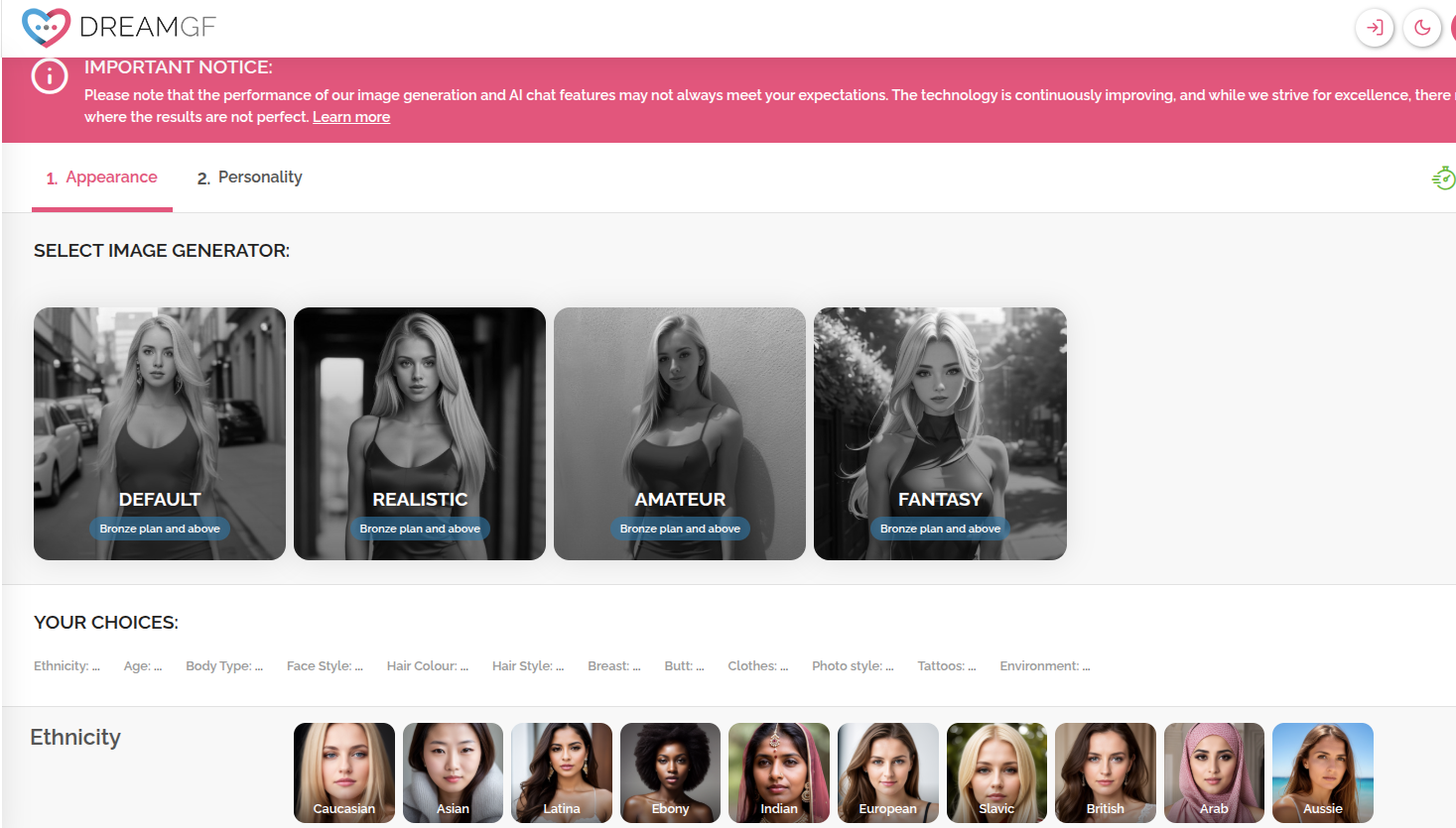 Customize your AI girlfriend